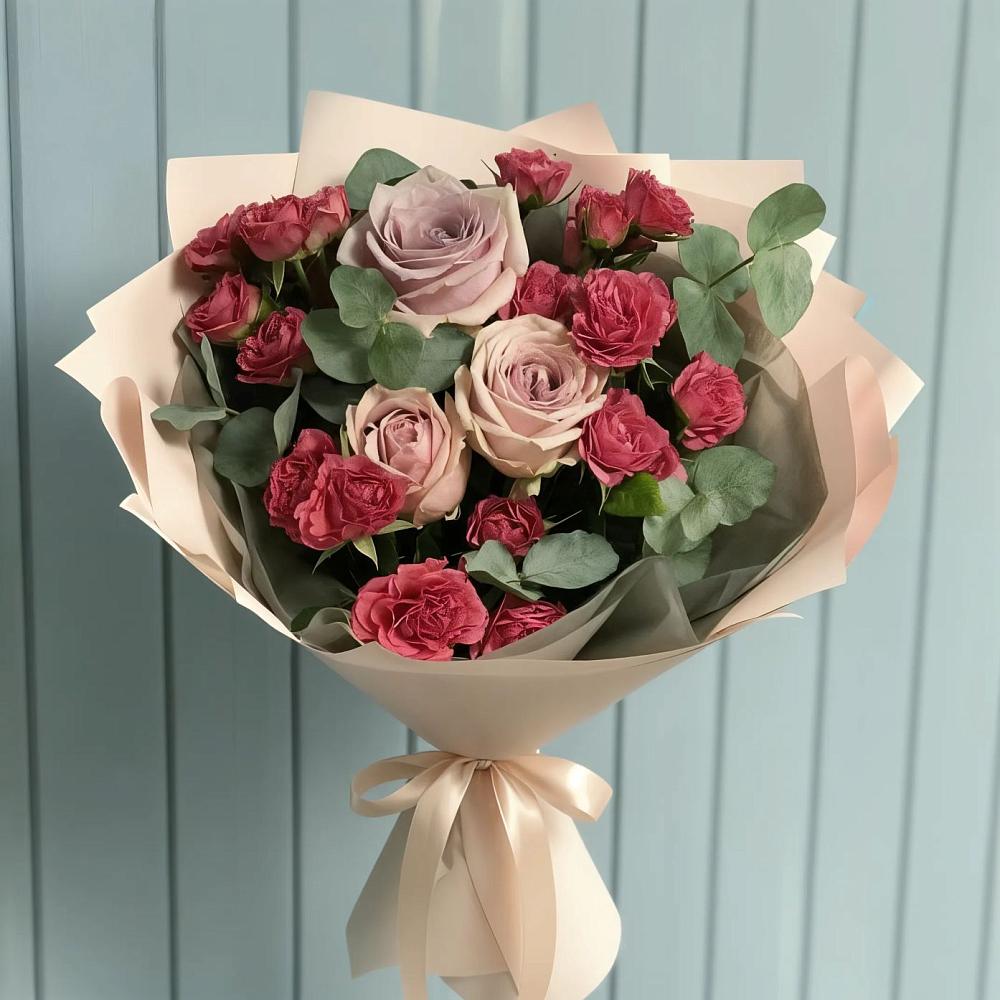 Букет цветов из: Гвоздики и Розы в Бердяуше