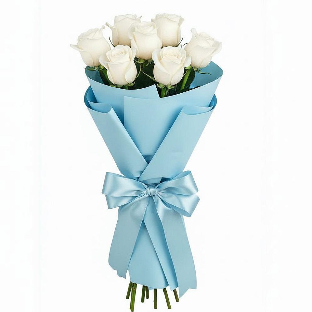 Букет 7 белых роз Проуд в Бердяуше