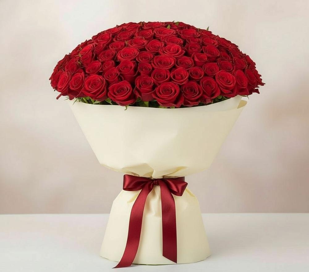 Букет 101 Красная роза Милано в Бердяуше