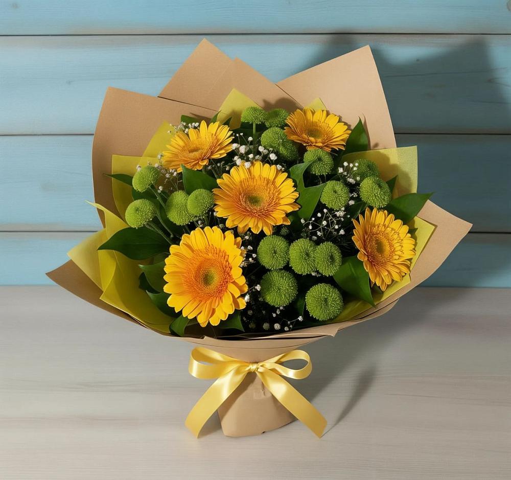 Букет цветов из: Герберы и Хризантемы в Бердяуше