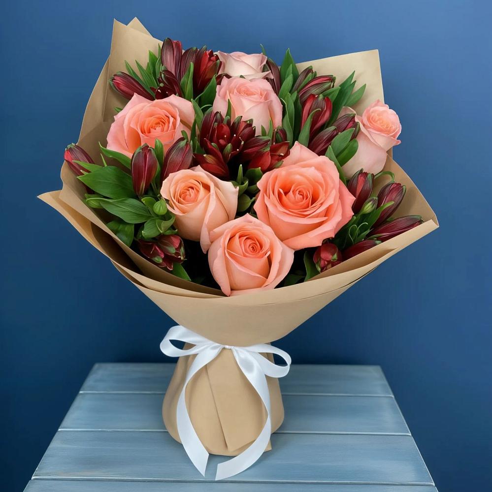 Букет цветов из: Розы и Альстромерии в Бердяуше