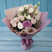 Букет цветов из:  Розы и Лизиантусы в Бердяуше