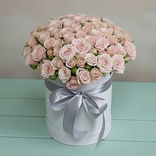 Цветочная композиция из Розы в шляпной коробке в Бердяуше