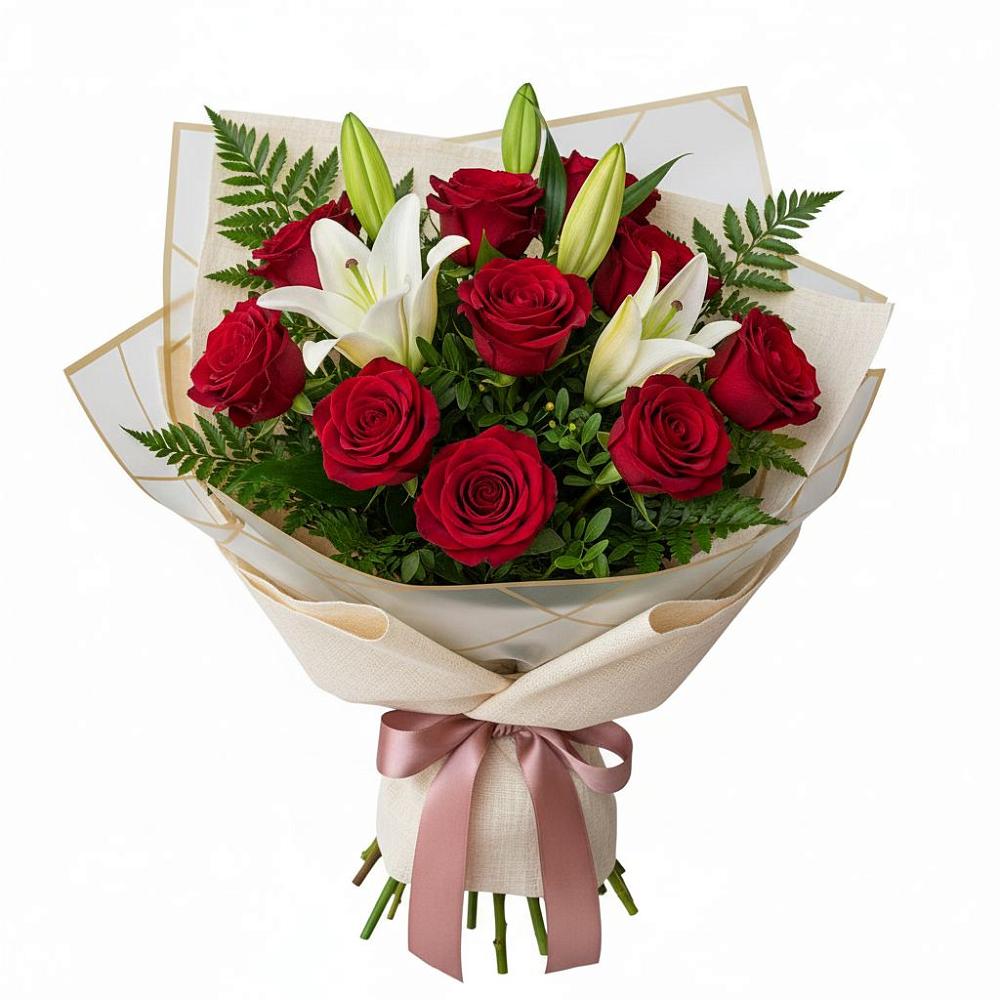 Букет цветов из: Лилии и Розы в Бердяуше