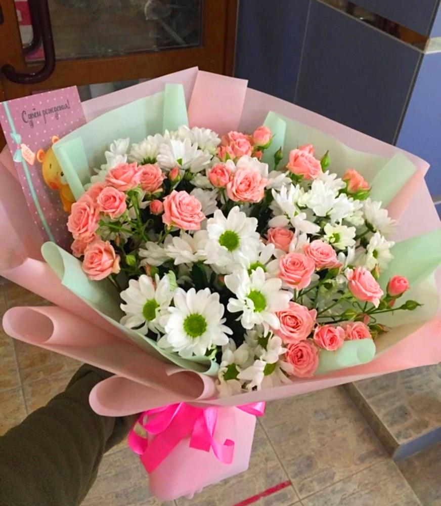 Букет цветов из: Розы и Хризантемы в Бердяуше