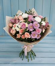 Букет цветов из:  Хризантемы, Розы и Альстромерии в Бердяуше