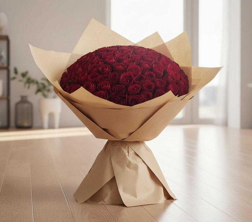 Букет 101 Красная роза в Бердяуше