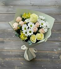 Букет цветов из:  Альстромерии, Розы и Хризантемы в Бердяуше