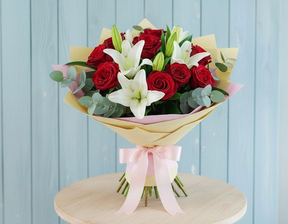 Букет цветов из: Лилии и Розы в Бердяуше